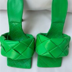 Bottega Veneta Green Lido Mules